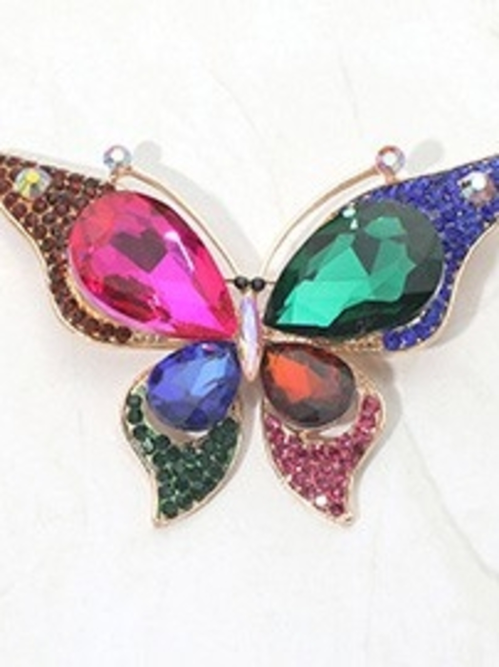 Multicolor Crystal Butterfly Brooch Pin - Women Jewelry